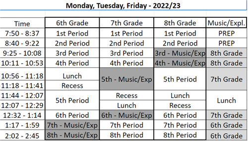 Bell Schedule